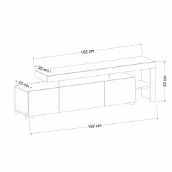 Tv-meubel Beliz Travertinlook 192cm