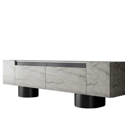 Tv-meubel Bohem Travertinlook/Zwart 180cm