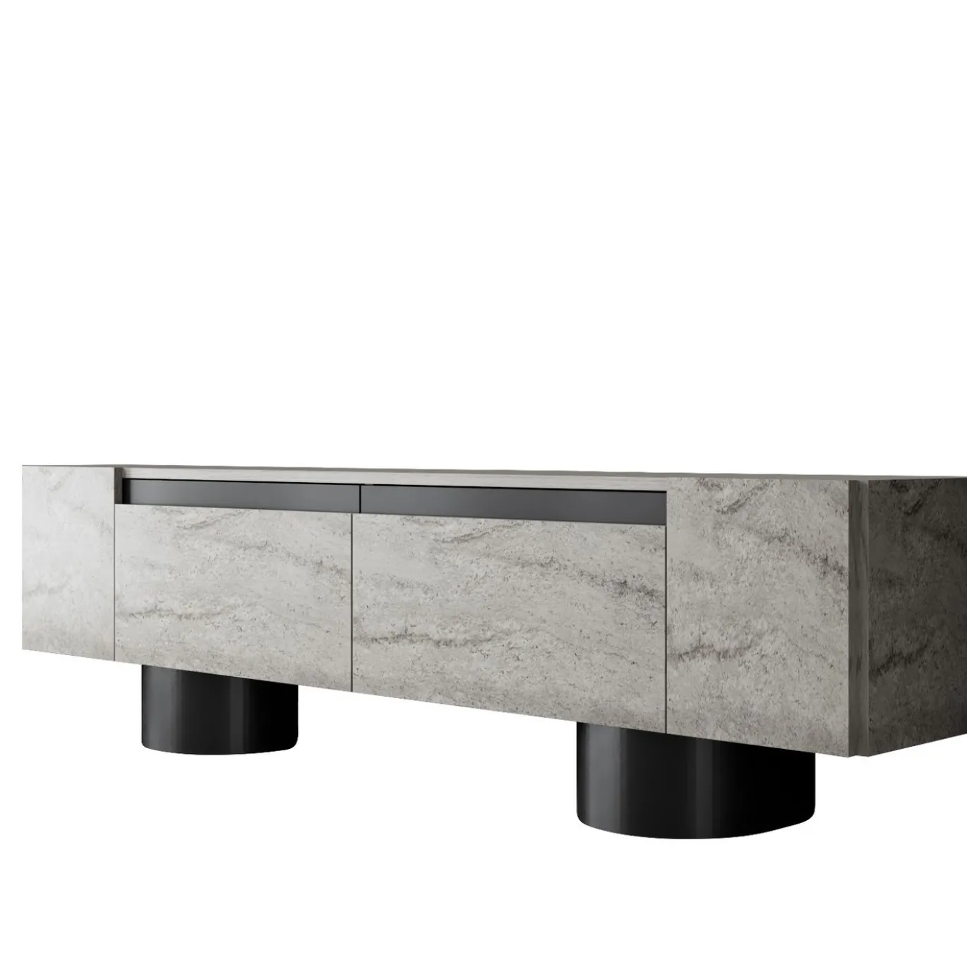 Tv-meubel Bohem Travertinlook/Zwart 180cm
