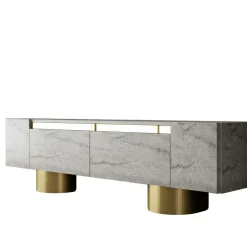 Tv-meubel Bohem Travertinlook/Goud 180cm