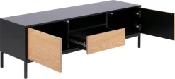 Tv-meubel Bronx MDF Zwart/Naturel 140cm - Giga Living