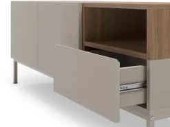 Tv-meubel Cailin 2d1dr1h 140cm Crème/Naturel Metaal - Giga Meubel