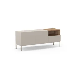 Tv-meubel Cailin 2d1dr1h 140cm Crème/Naturel Metaal - Giga Meubel