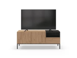 Tv-meubel Cailin 2d1dr1h 140cm Naturel/zwart - Giga Meubel