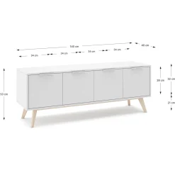Tv-meubel Campus 4d Wit Wax - Giga Meubel