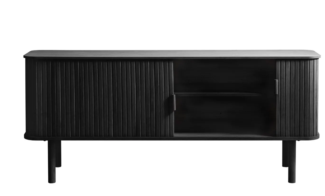 Tv-meubel Cavo Zwart Eiken 160cm - Giga Living