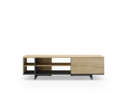 Tv-meubel Cequoia 1d4s Eiken/silky Zwart - Giga Meubel
