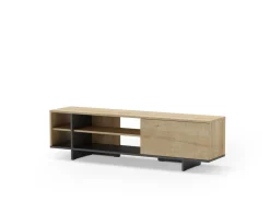 Tv-meubel Cequoia 1d4s Eiken/silky Zwart - Giga Meubel