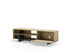 Tv-meubel Cequoia 1d4s Eiken/silky Zwart - Giga Meubel
