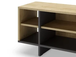 Tv-meubel Cequoia 1d4s Eiken/silky Zwart - Giga Meubel
