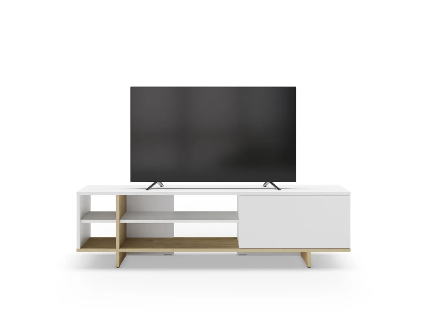 Tv-meubel Cequoia 1d4s Wit/eiken - Giga Meubel