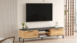 Tv-meubel Ciftlik Melamine Naturel Antraciet 160cm