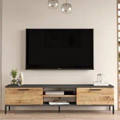 Tv-meubel Ciftlik Melamine Naturel Antraciet 160cm