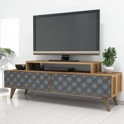 Tv-meubel City Bruin/Blauw 140cm
