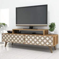 Tv-meubel City Walnoot/Crème 140cm