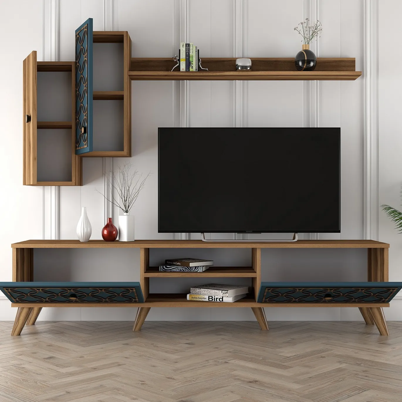 Tv-Meubel Class S Melamine Walnoot Chalcedony