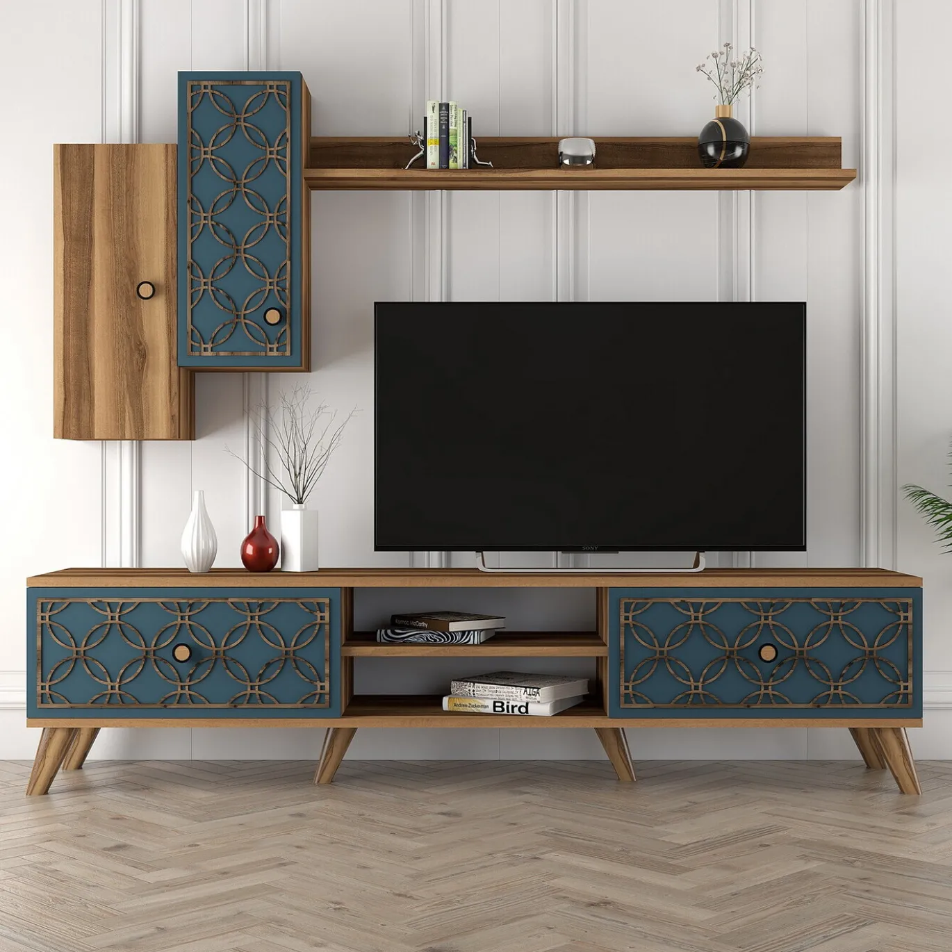 Tv-Meubel Class S Melamine Walnoot Chalcedony