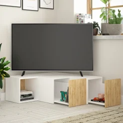 Tv-meubel Compact Wit/Naturel