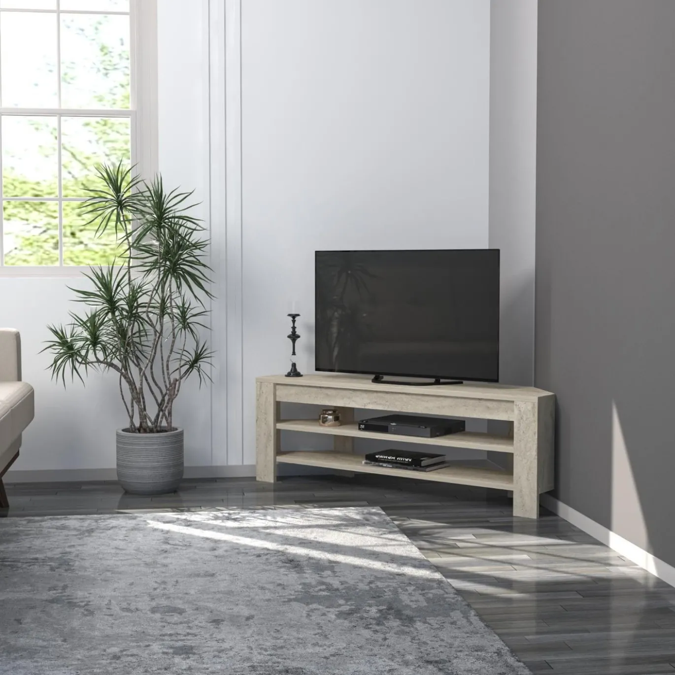 Tv-meubel Corner Travertinlook