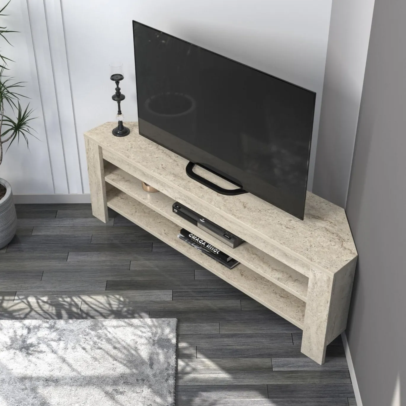 Tv-meubel Corner Travertinlook