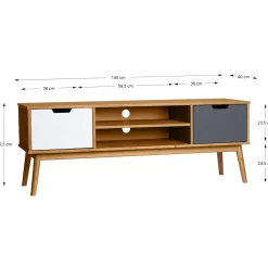 Tv-meubel Cusco 2d Wax/t, Grijs-wit - Giga Meubel