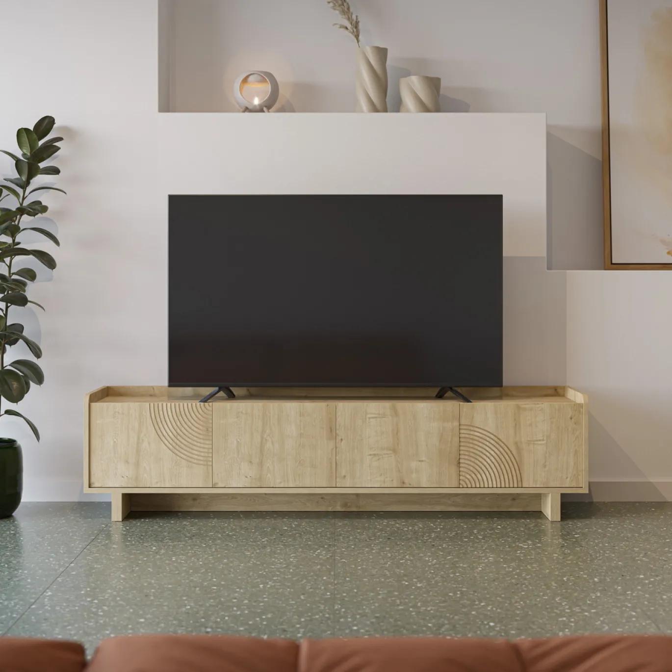Tv-meubel Daira 4d 180cm Eiken - Giga Meubel