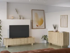 Tv-meubel Daira 4d 180cm Eiken - Giga Meubel
