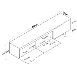 Tv-meubel Damian Wit 180cm