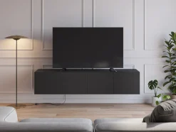 Tv-meubel Daroca 4d 180cm Zwart - Giga Meubel