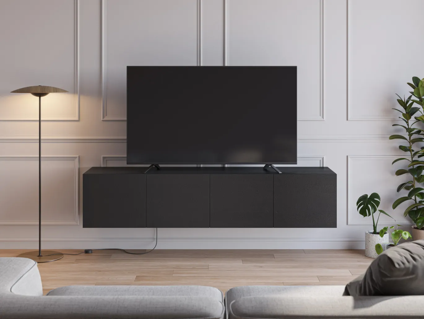 Tv-meubel Daroca 4d 180cm Zwart - Giga Meubel