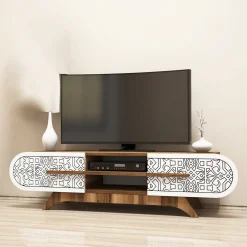 Tv-meubel Defne Walnoot/Wit 145cm