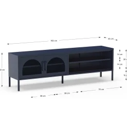 Tv-meubel Diora 2d2v 160cm Blauw - Giga Meubel