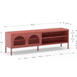 Tv-meubel Diora 2d2v 160cm Terracotta - Giga Meubel