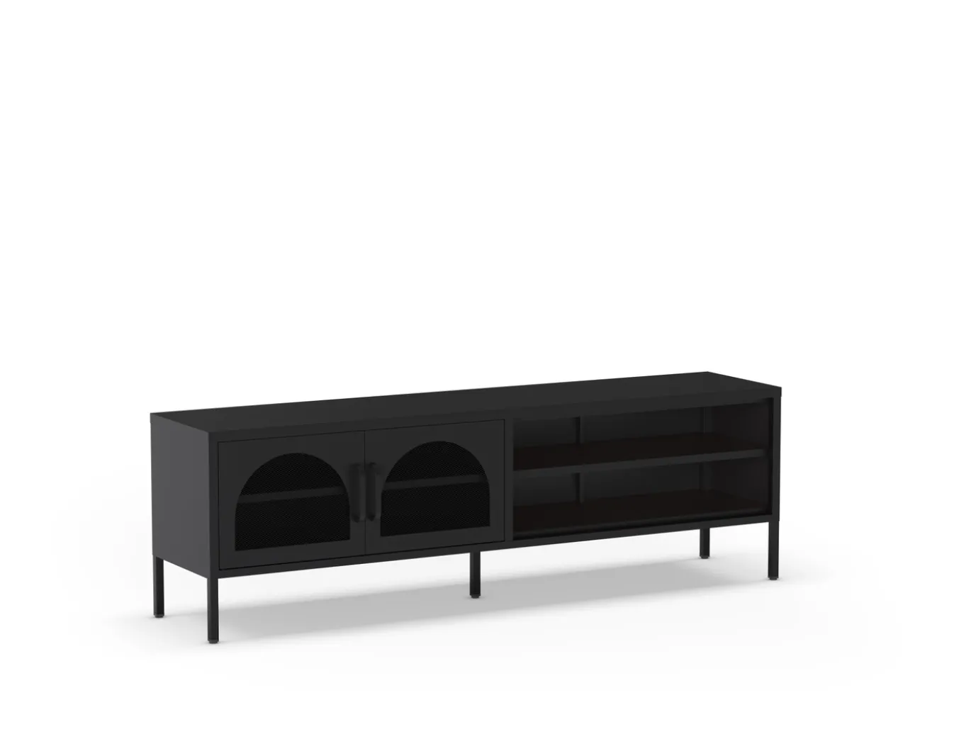 Tv-meubel Diora 2d2v 160cm Zwart - Giga Meubel