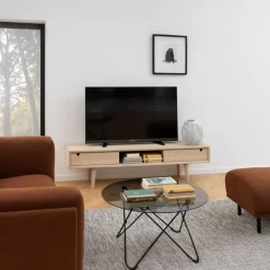 Tv-meubel Dysta Eikenfineer Wit 160cm - Giga Living