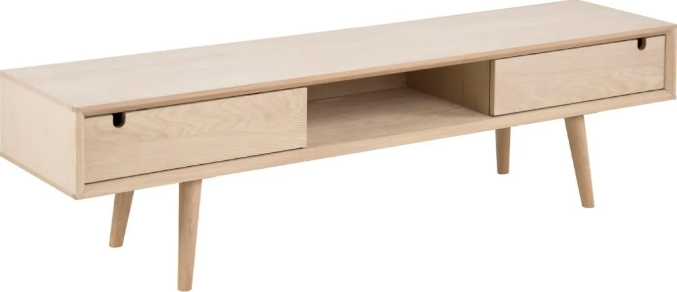 Tv-meubel Dysta Eikenfineer Wit 160cm - Giga Living