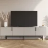 Tv-meubel Eldia 4d 200cm Crème met Metaal - Giga Meubel