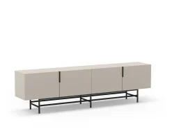 Tv-meubel Eldia 4d 200cm Crème met Metaal - Giga Meubel