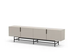 Tv-meubel Eldia 4d 200cm Crème met Metaal - Giga Meubel