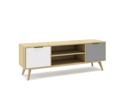 Tv-meubel Elfa 2d2v Eiken/grijs/wit - Giga Meubel