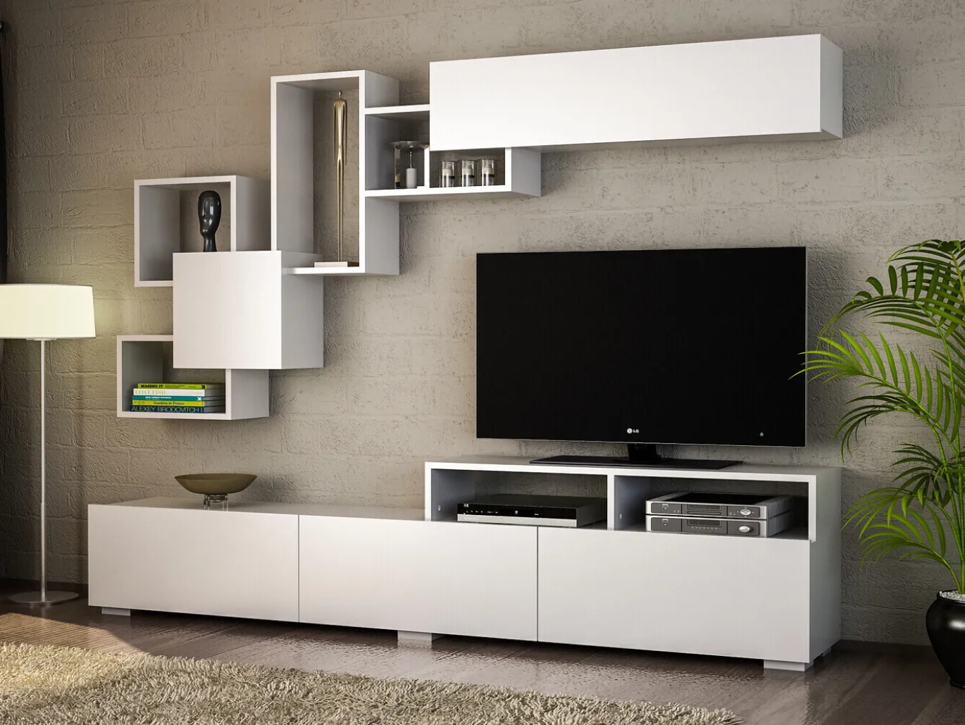 Tv-Meubel Elit Melamine Wit
