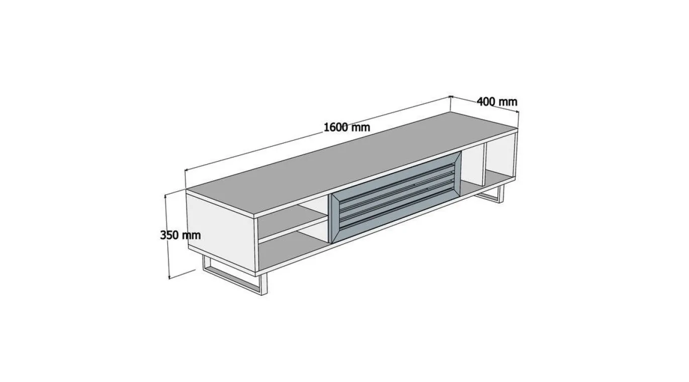 Tv-meubel Eray Walnoot/Antraciet 160cm