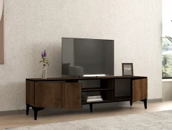 Tv-meubel Erem Walnoot/Zwart 180cm