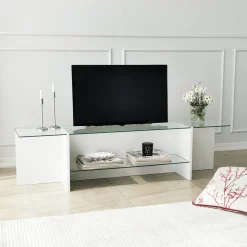 Tv-meubel Escape Wit/Glas 158cm