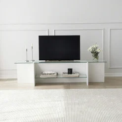 Tv-meubel Escape Wit/Glas 158cm