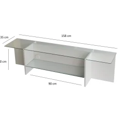 Tv-meubel Escape Wit/Glas 158cm