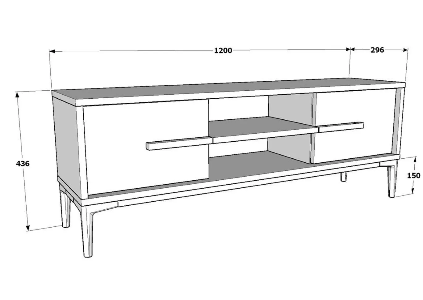 Tv-meubel Eslem Naturel 120cm