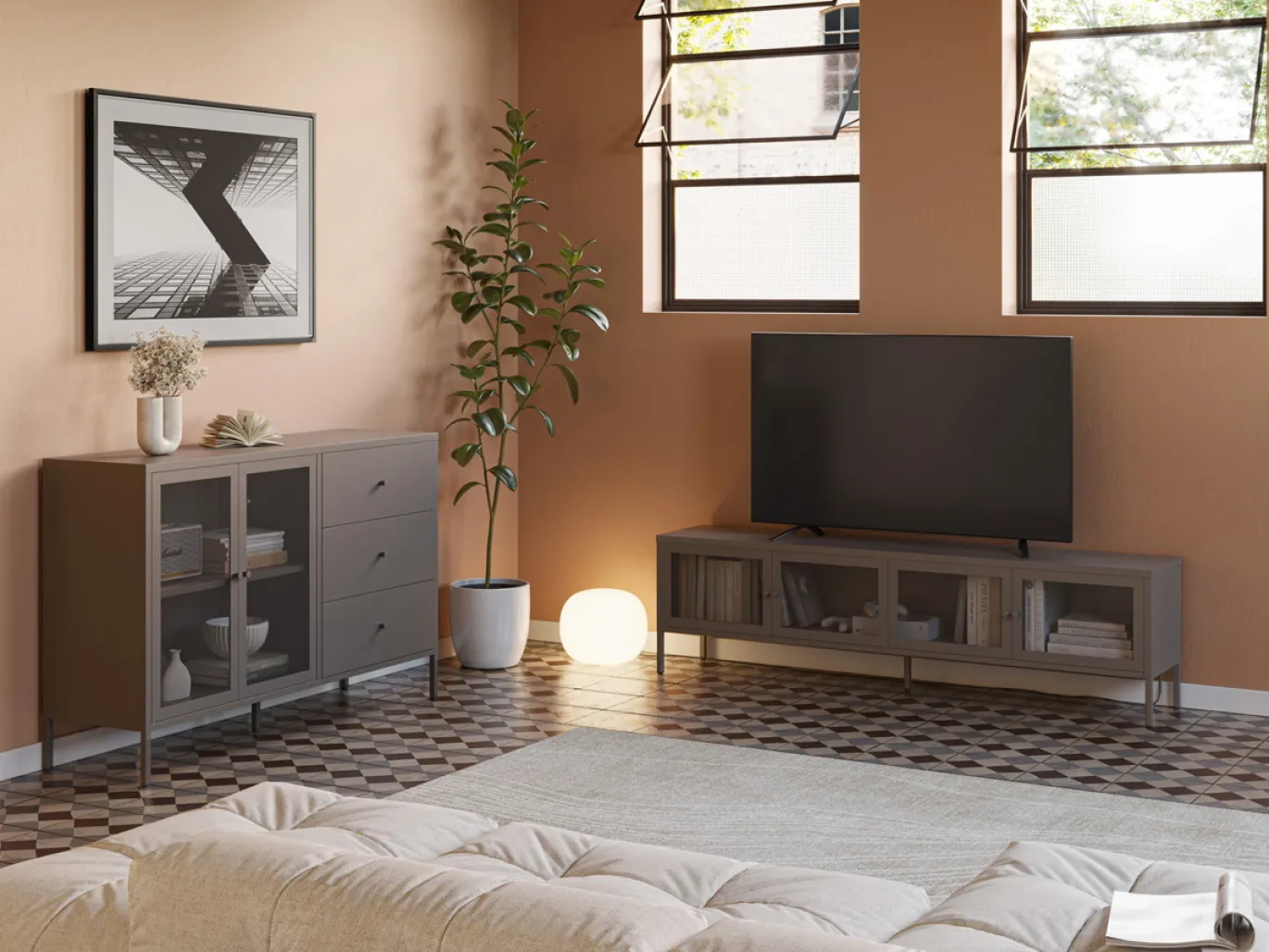 Tv-meubel Fayna 4d 160cm Mokka - Giga Meubel