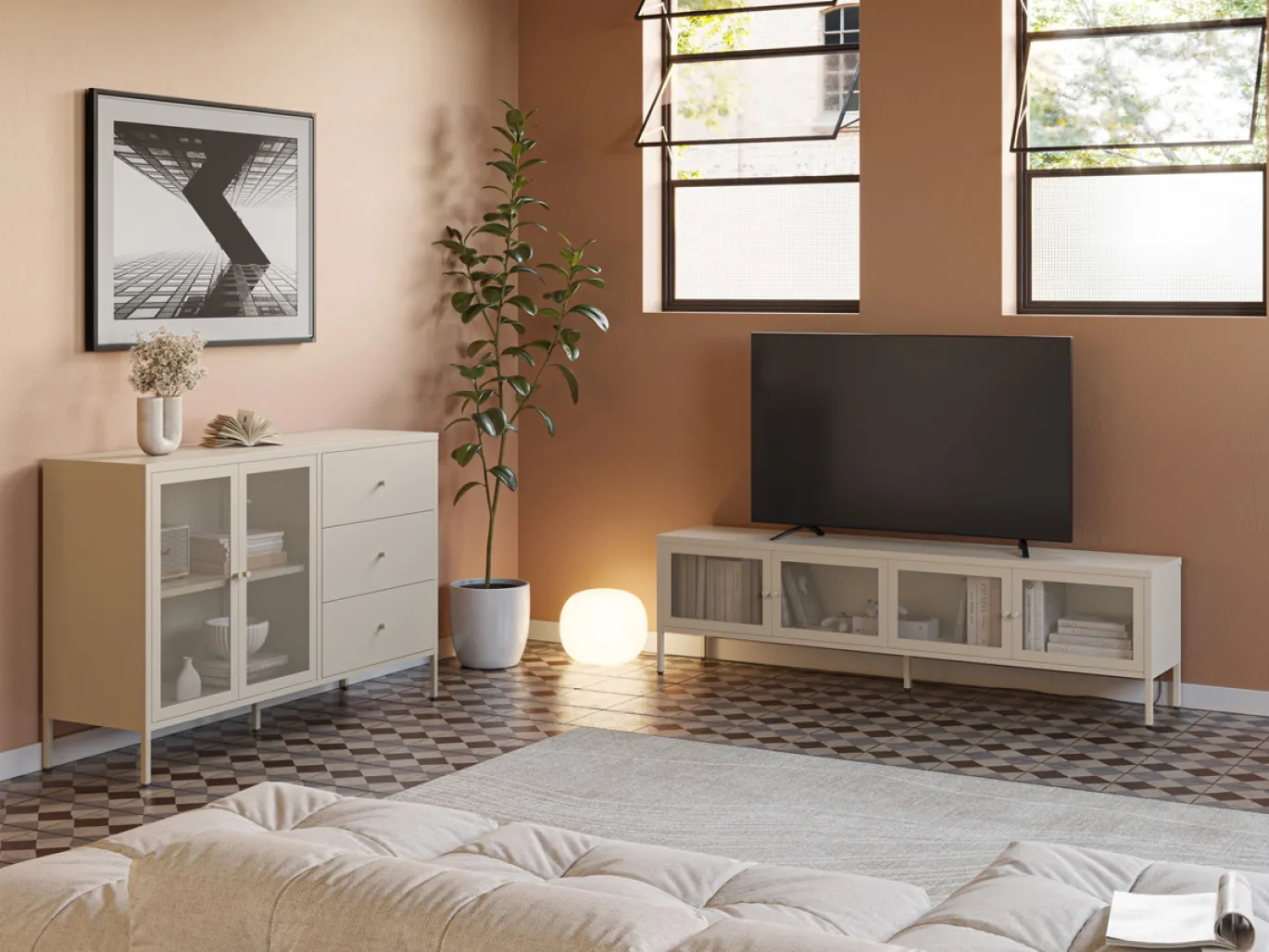 Tv-meubel Fayna 4d 160cm Zand - Giga Meubel