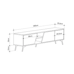 Tv-meubel Fiona Naturel/Wit 180cm